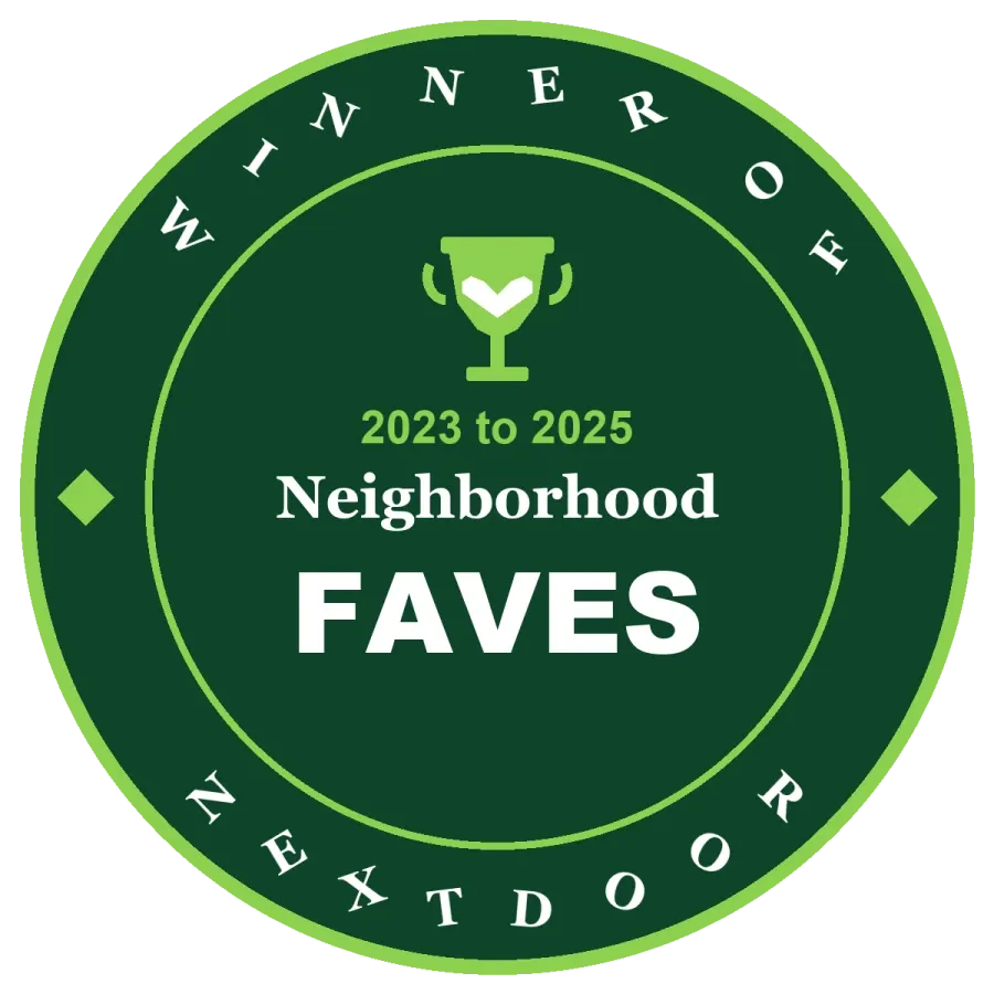 Nextdoor Neighborhood Faves winner seal, 2023 to 2025